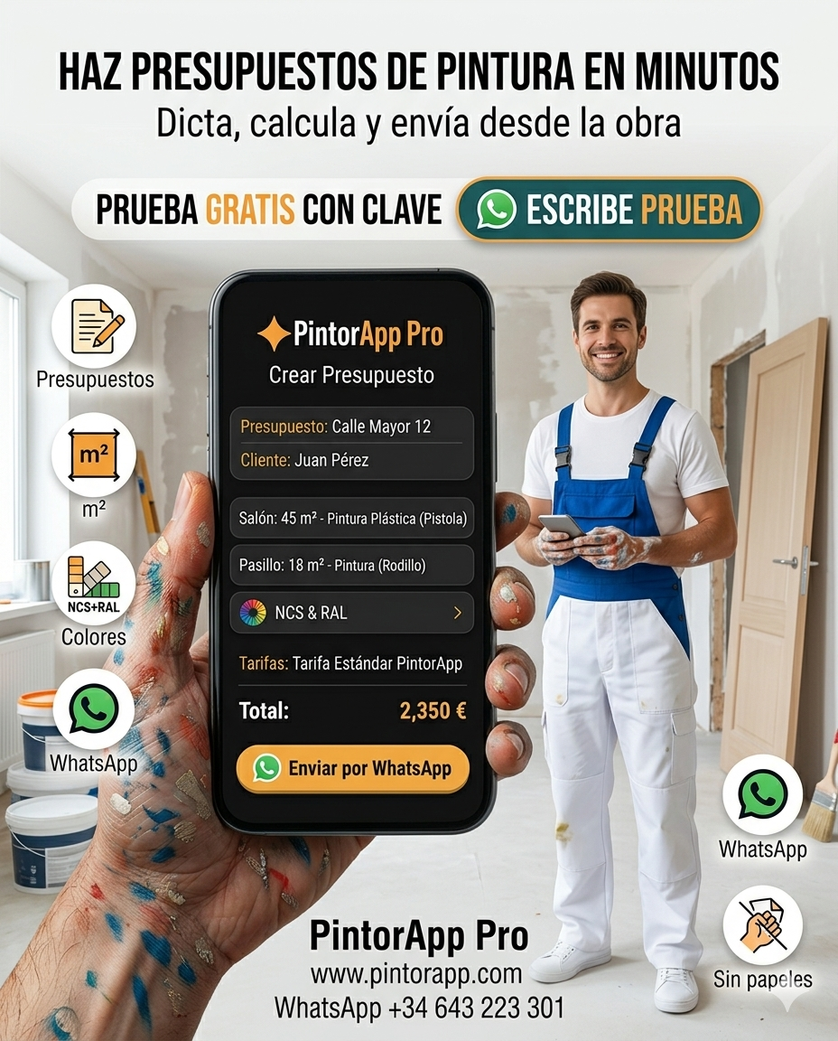 Creativo de PintorApp Pro · mensaje en redes y furgonetas